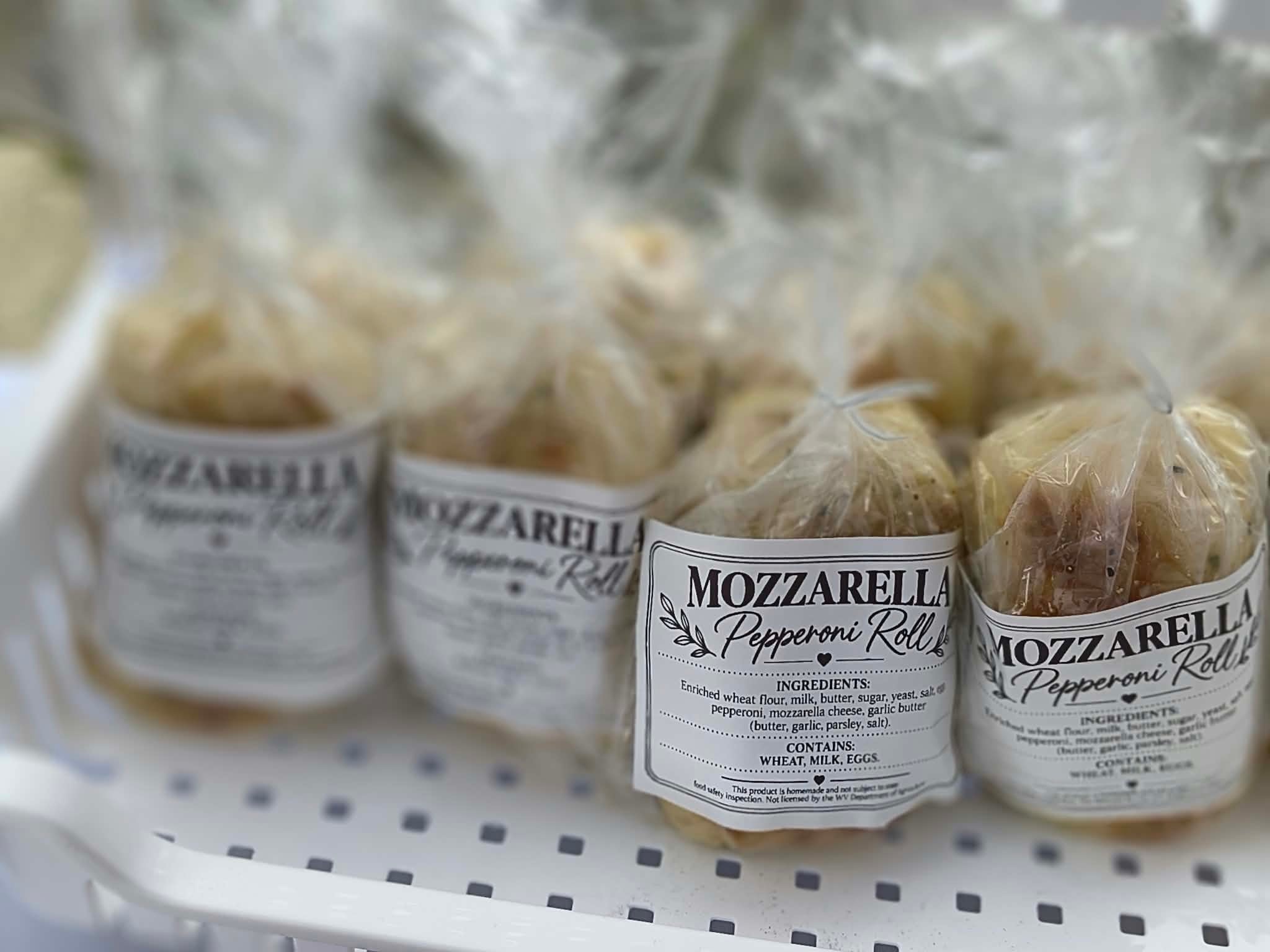 Packaged mozzarella pepperoni rolls