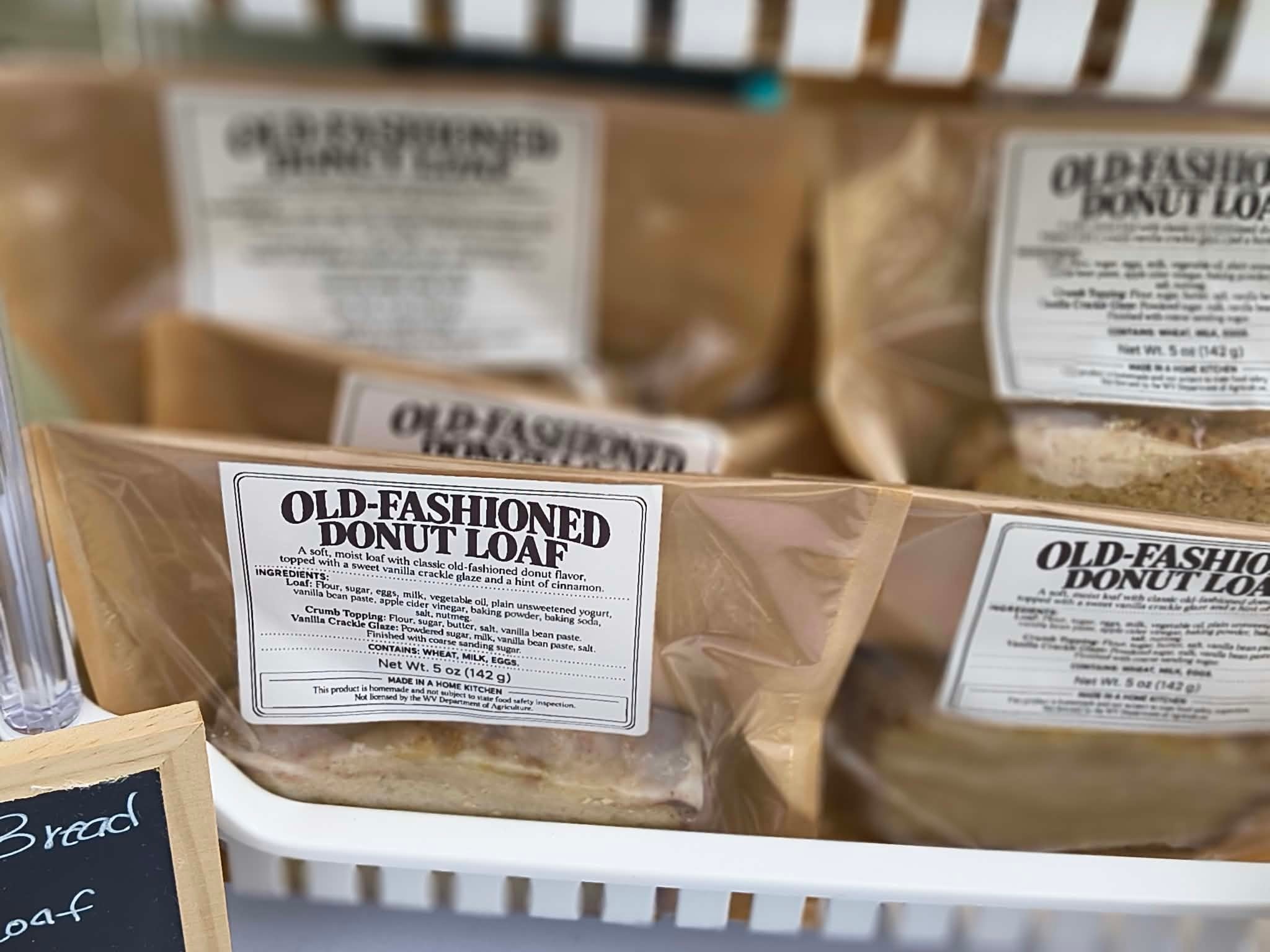 Packaged old-fashioned donut loaves